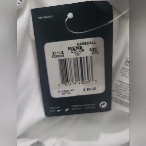 Nike Vapor Men's Baseball Pants-White and Navy Blue, Unhemmed - Picture 4 of 9